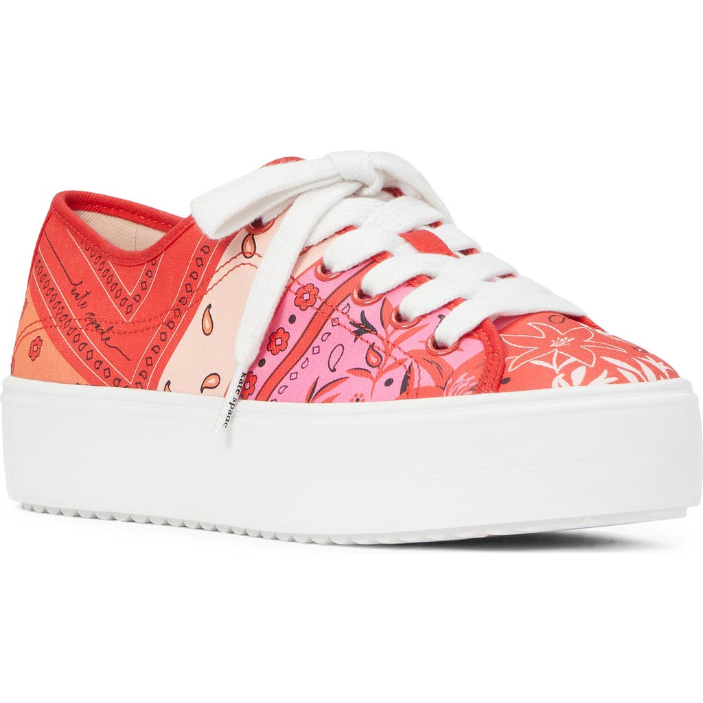 Kate Spade New York Serve Bandana Patchwork Platform Sneaker In Multi