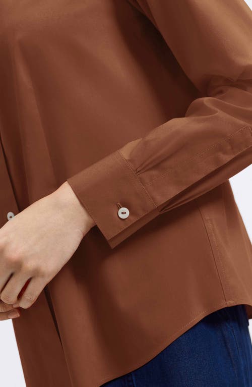 Foxcroft June Stretch Cotton Blend Button-up Shirt In Brown