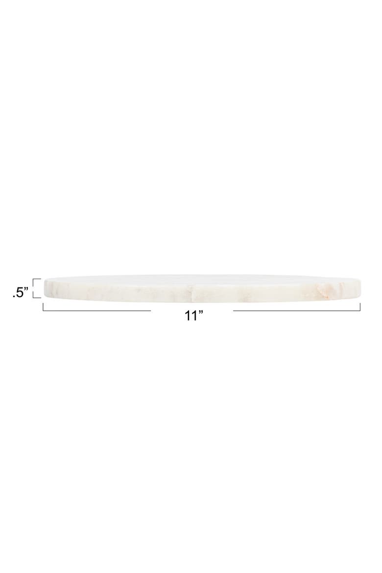 Large Round Marble Charcuterie or Cutting Board, White, Alternate, color, White