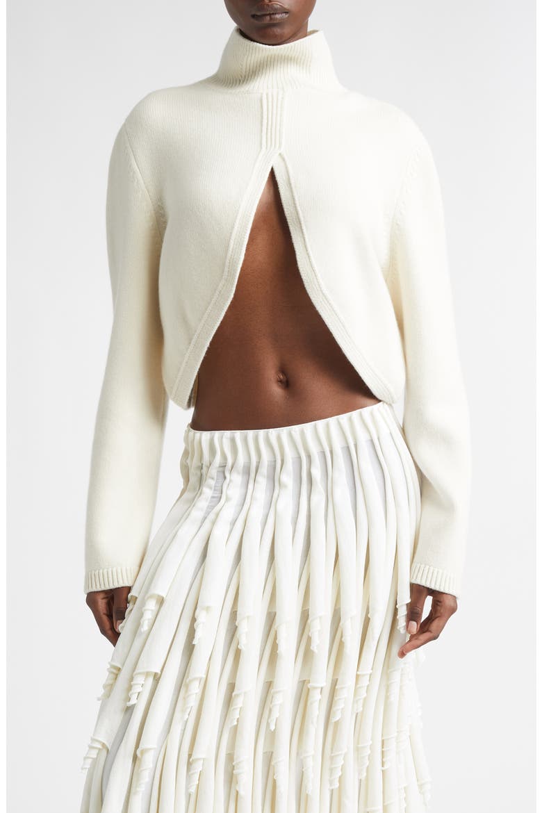 Cutout Cashmere Blend Sweater, Main, color, BLANC NATUREL