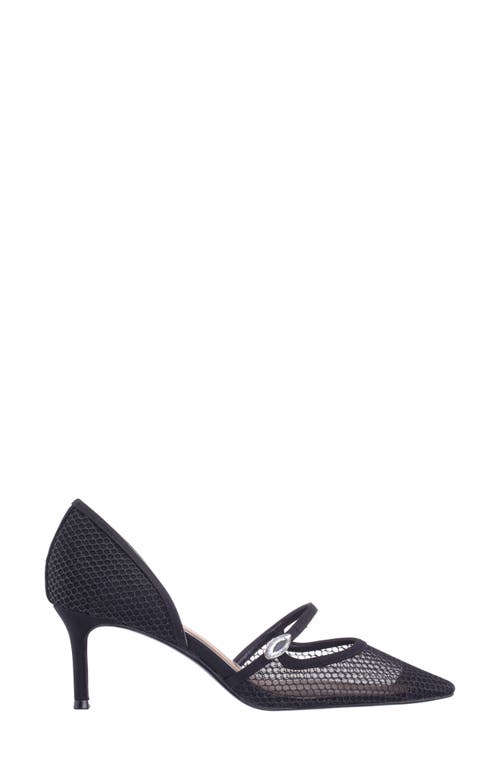 Nina Nashly Pointed Toe Cap Toe Mary Jane Pump In Black