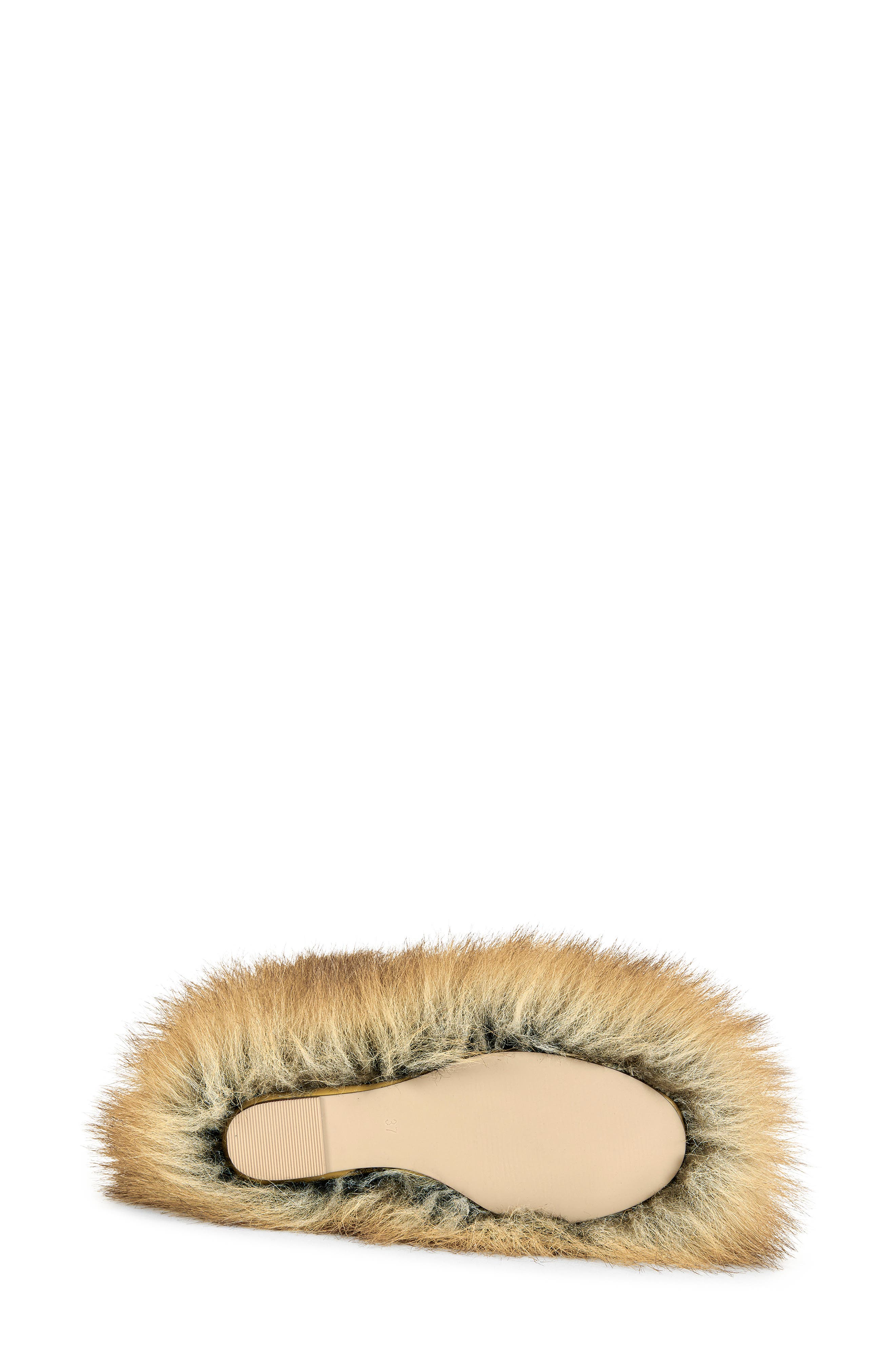 AZALEA WANG Jaeke Faux Fur Wedge Pump, Alternate, color, Brown