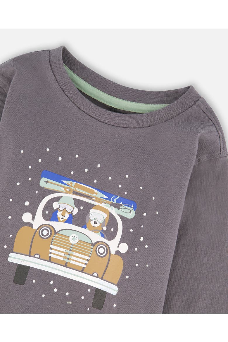 Long Sleeve Organic Cotton Jersey Tee, Alternate, color, Dark Gray