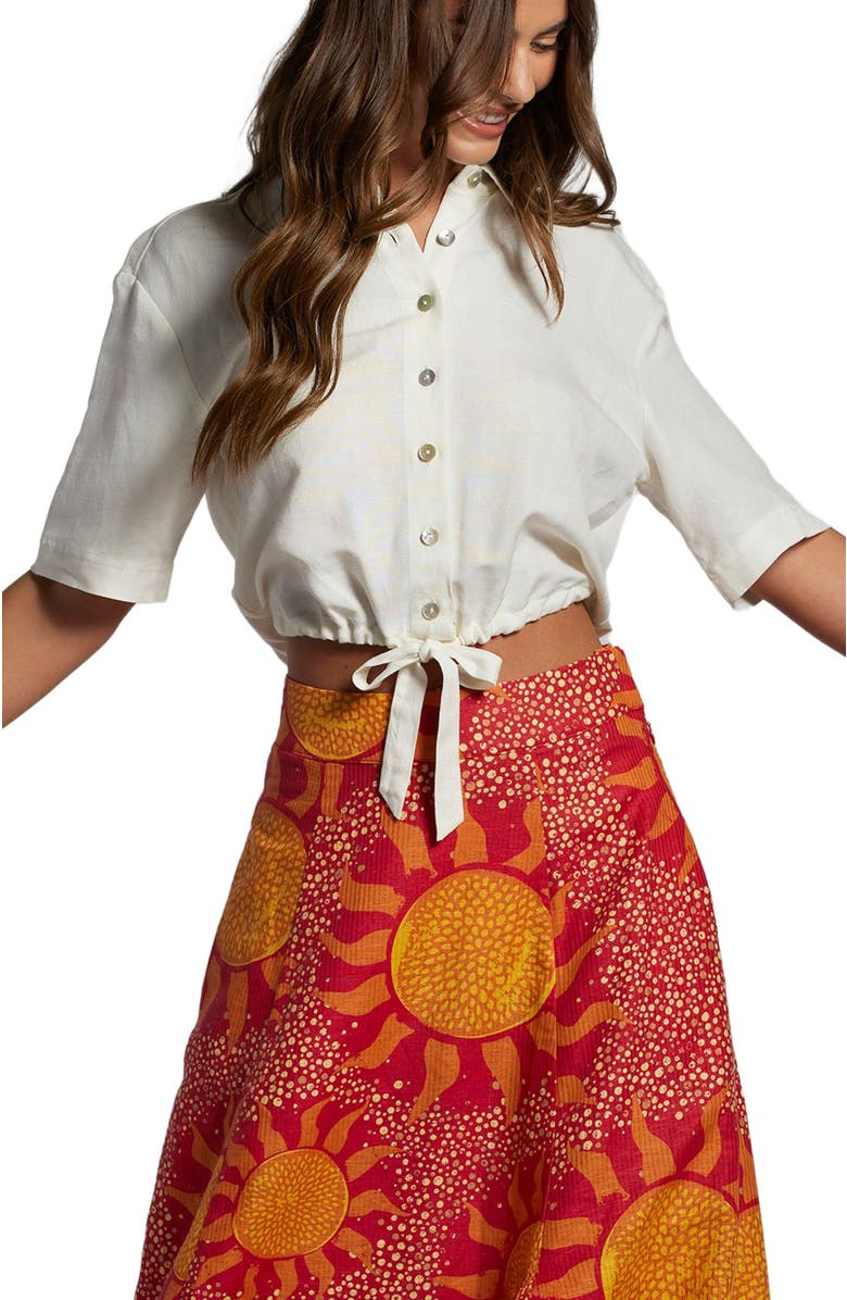 Tori Richard Always Sunny Nora Skirt, Alternate, color, Cardinal