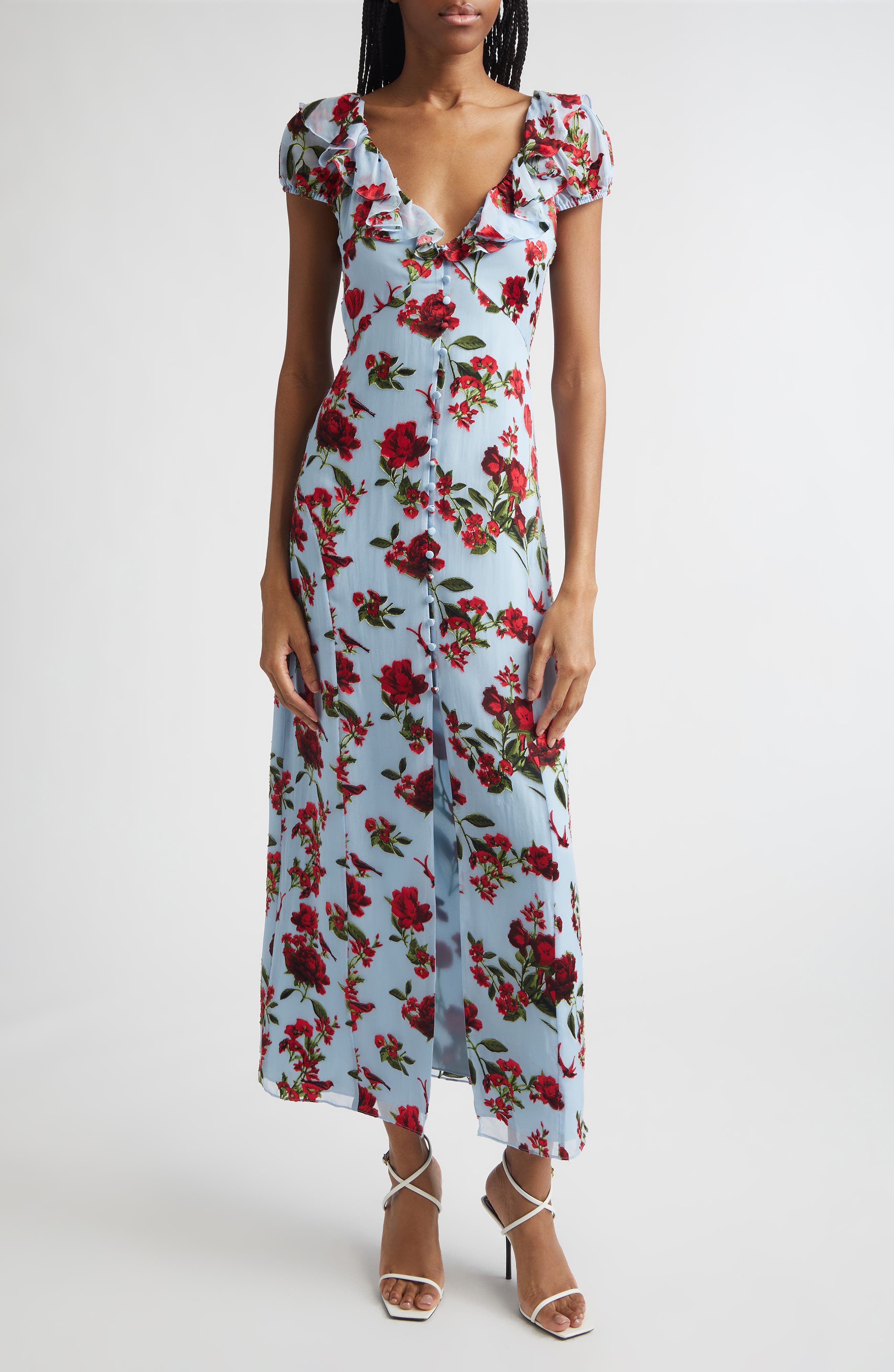 Tara Ruffle Tie Back Maxi Dress