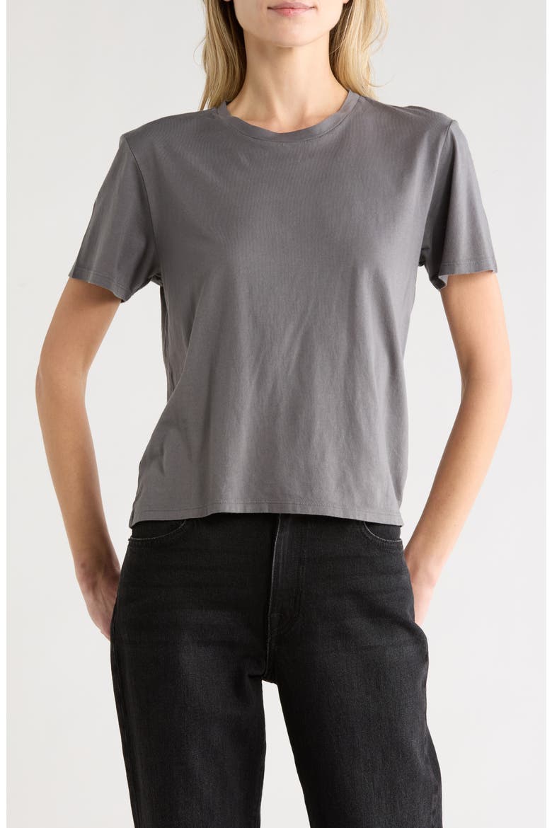Crewneck Short Sleeve T-Shirt, Main, color, CHARCOAL