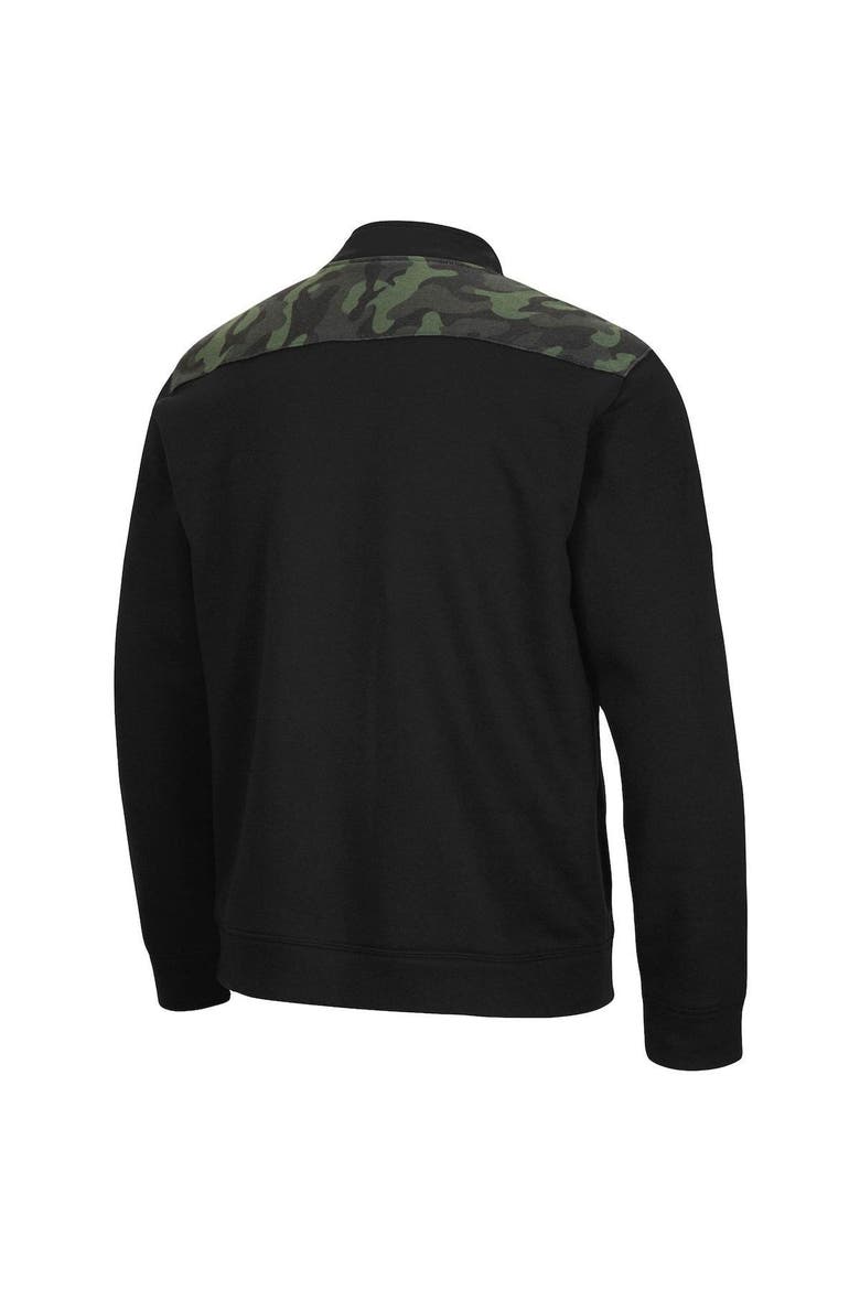 Men's Colosseum Black Oklahoma Sooners OHT Military Appreciation Commo Fleece Quarter-Zip Jacket, Alternate, color, Black