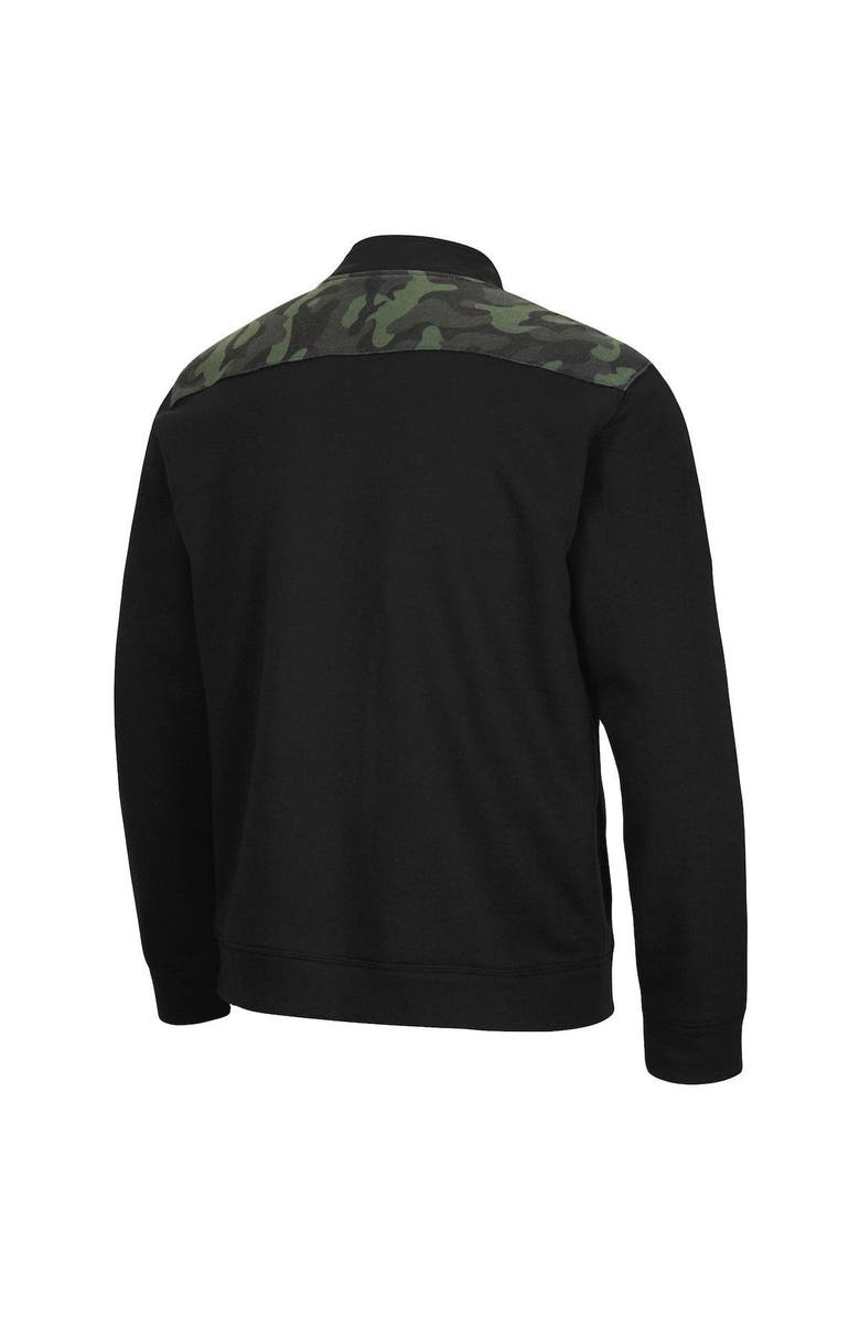 COLOSSEUM Men's Colosseum Black Oklahoma Sooners OHT Military Appreciation Commo Fleece Quarter-Zip Jacket, Alternate, color, 