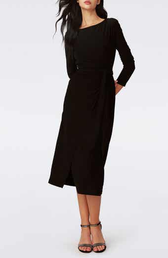 Simona Side Ruched Long Sleeve Knit Dress
