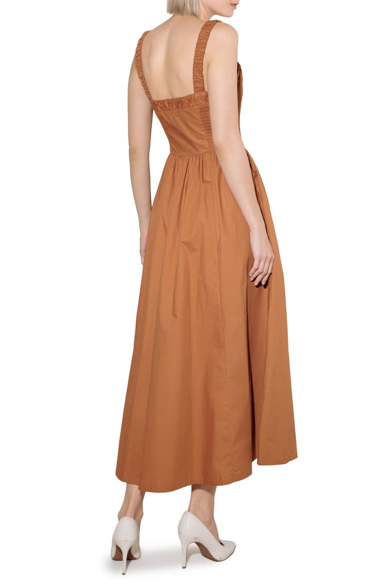 Tie Waist Sleeveless Maxi Dress, Alternate, color, BROWN