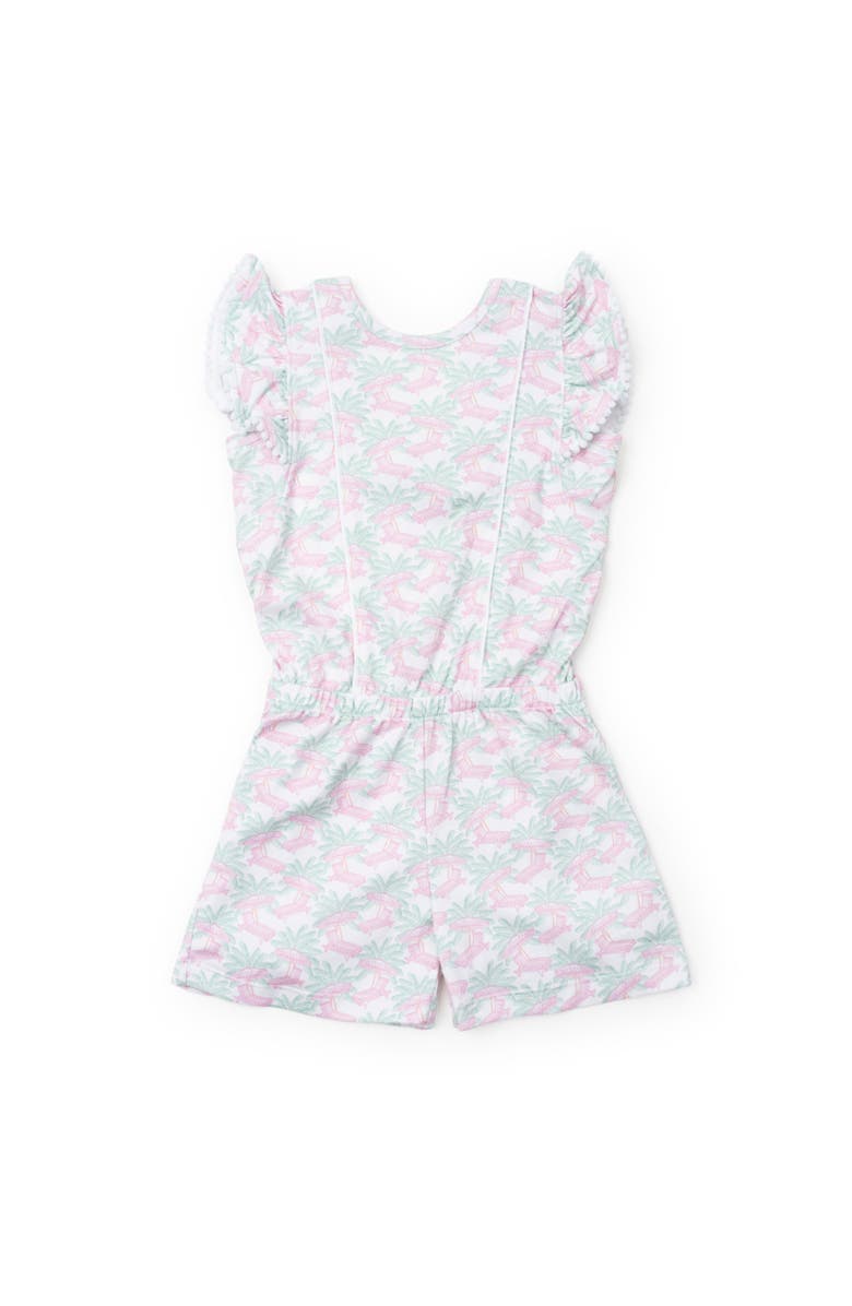 Lila and Hayes Rae Girls' Romper, Main, color, Poolside Palms