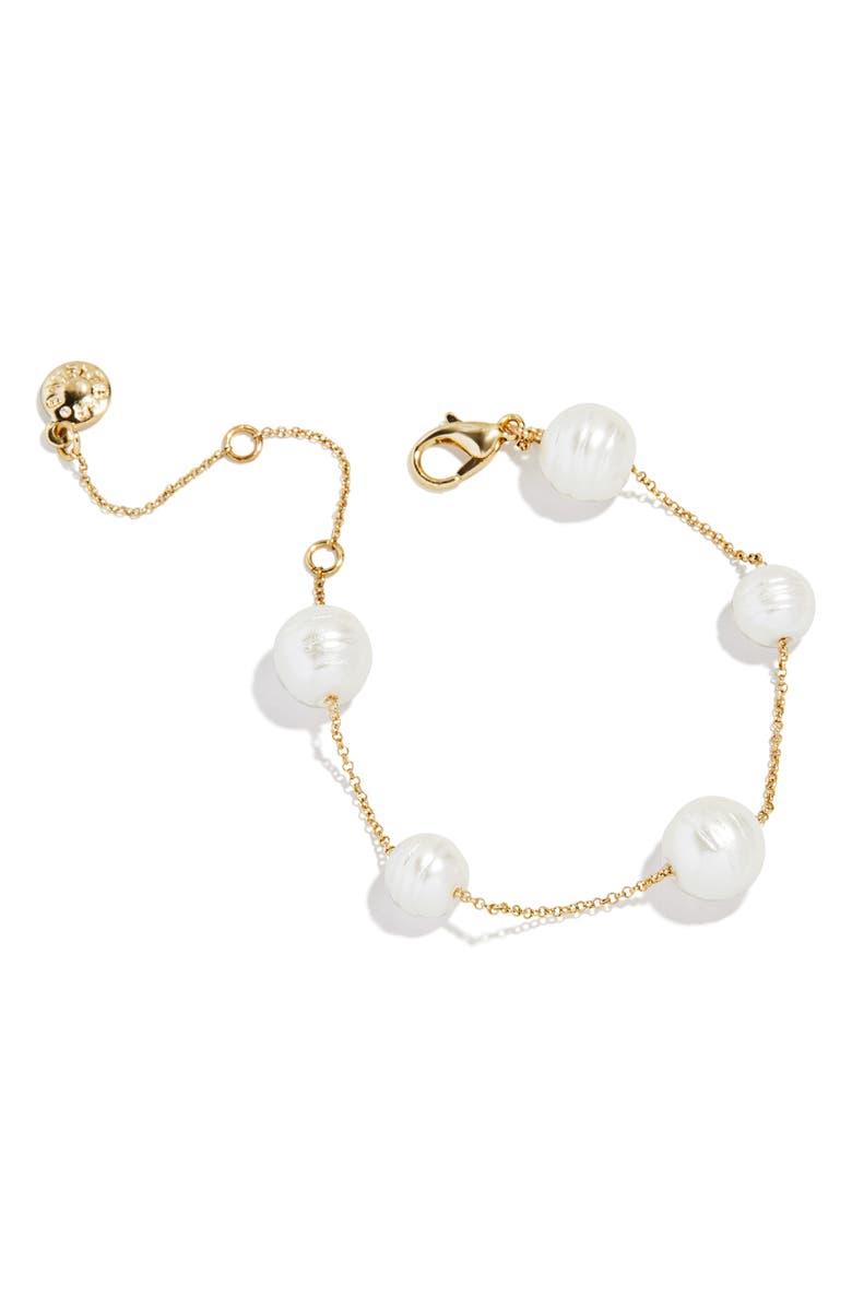 BaubleBar Madeline Faux Pearl Bracelet, Main, color, Pearl