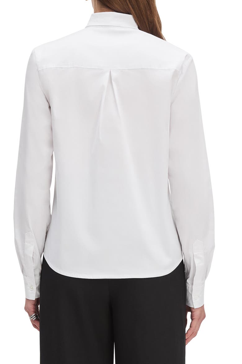 Grateau Cotton Blend Button-Up Shirt, Alternate, color, WHITE