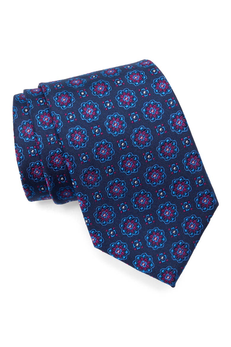 Northburgh Florette Silk Blend Tie, Main, color, NAVY