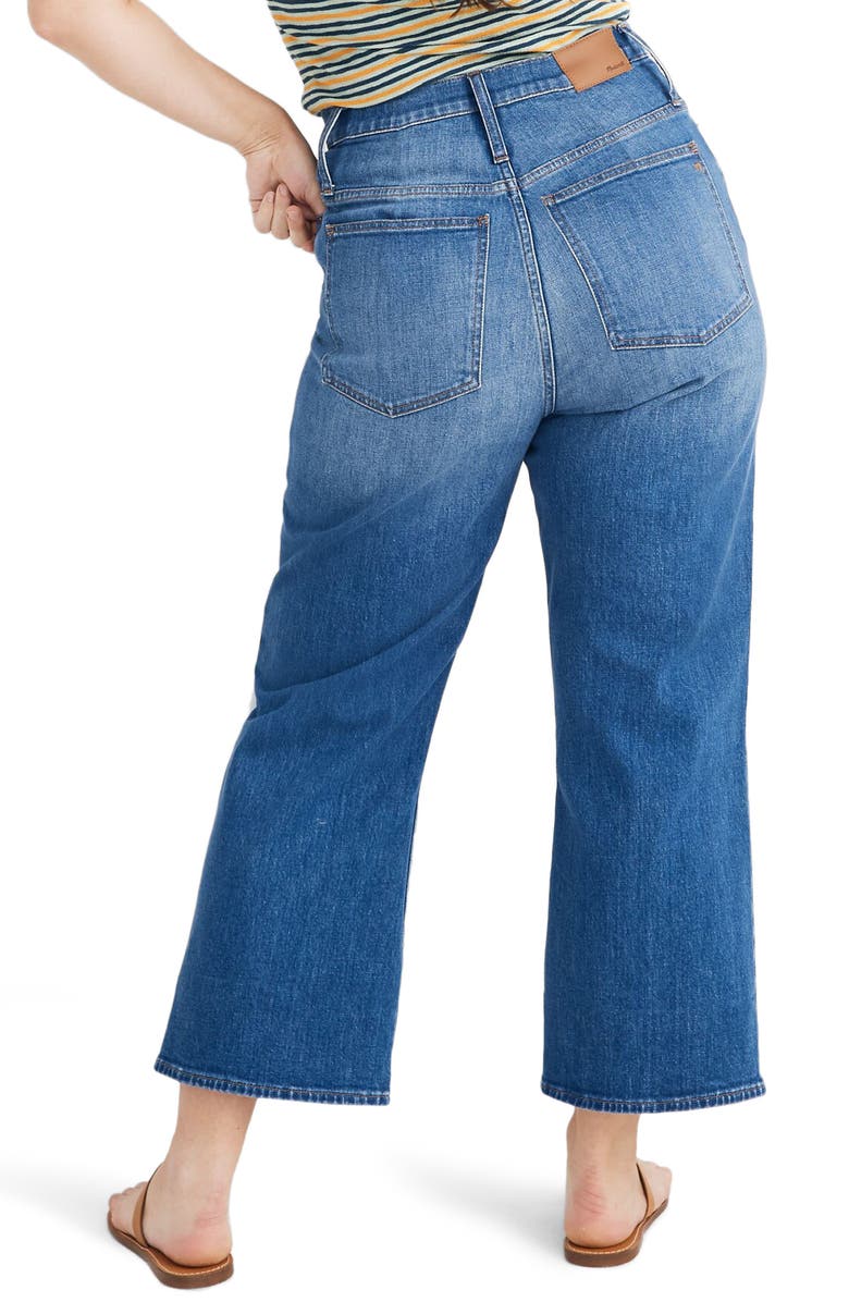 Madewell High Waist Button Fly Slim Wide Leg Jeans, Alternate, color, 