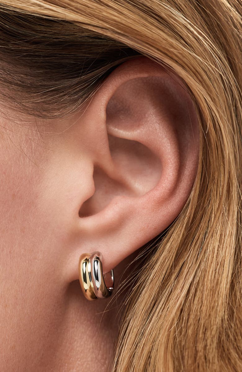 Ana Luisa Asher Huggie Hoop Earrings, Alternate, color, Gold / Silver