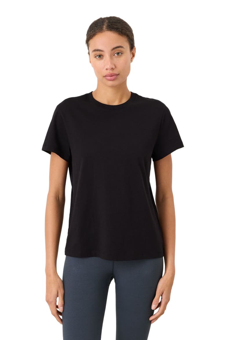 Organic Cotton Women's Softspun Essential Crewneck Tee, Main, color, Black
