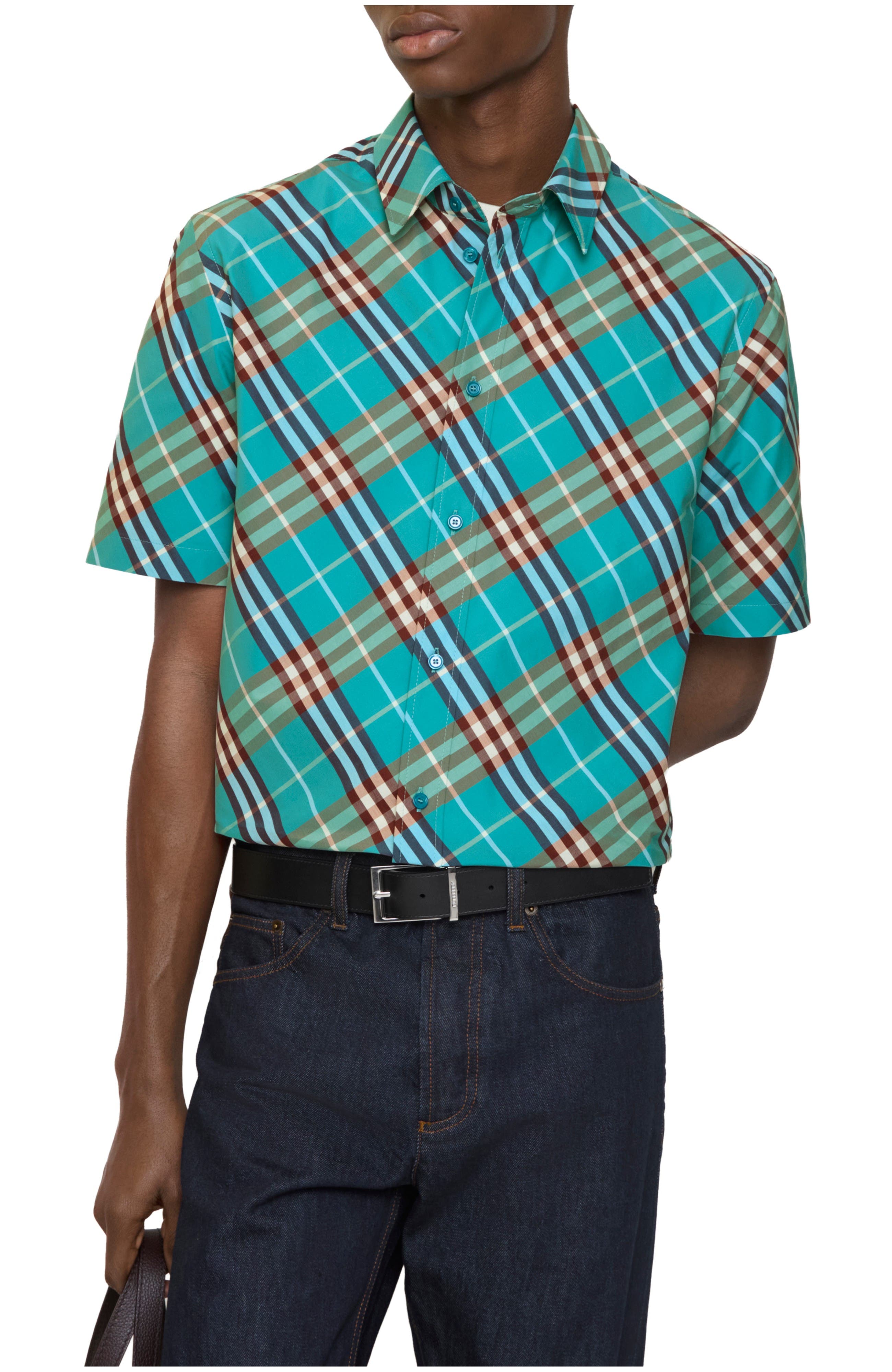 Relaxed Fit Check Cotton Shirt