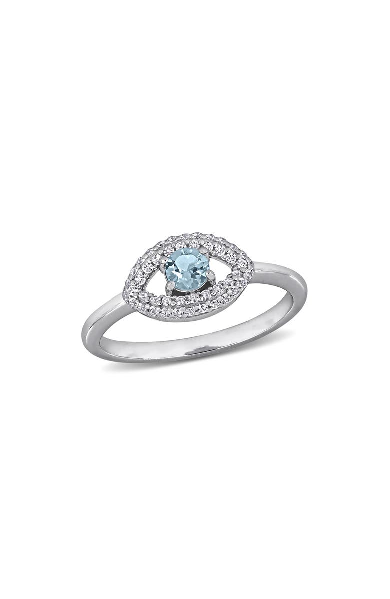 DELMAR Blue Topaz & Created White Sapphire Ring, Main, color, Blue