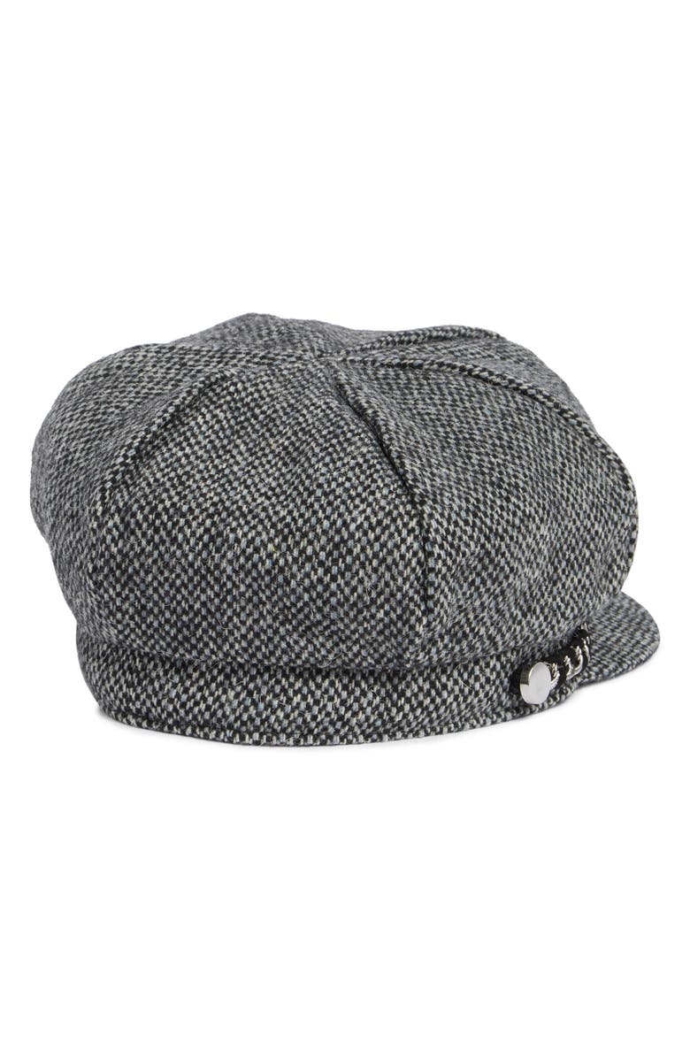 Vince Camuto Tweed & Chain Newsboy Cap, Alternate, color, 