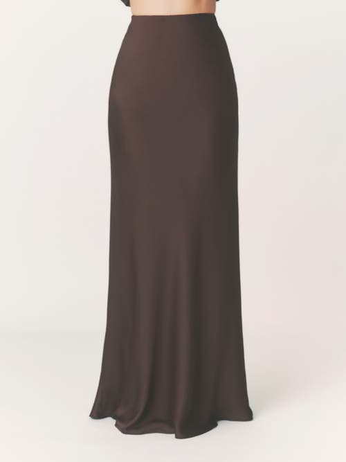 Six Stories Solene Satin Bias Cut Maxi Skirt In Gray