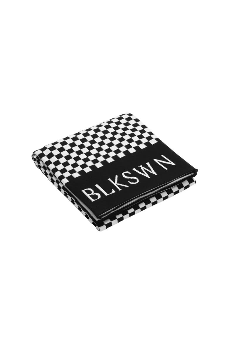 Checkerboard Alpaca Throw Rug, Main, color, Black & White
