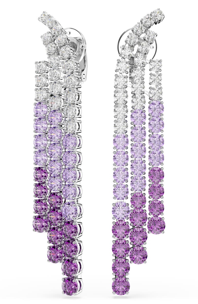 Swarovski Ombré Crystal Drop Clip-On Earrings, Alternate, color, Pink