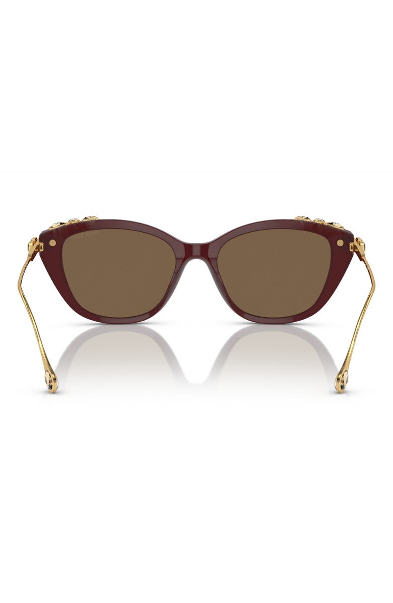 Swarovski 53mm Cat Eye Sunglasses, Alternate, color, Dark Brown