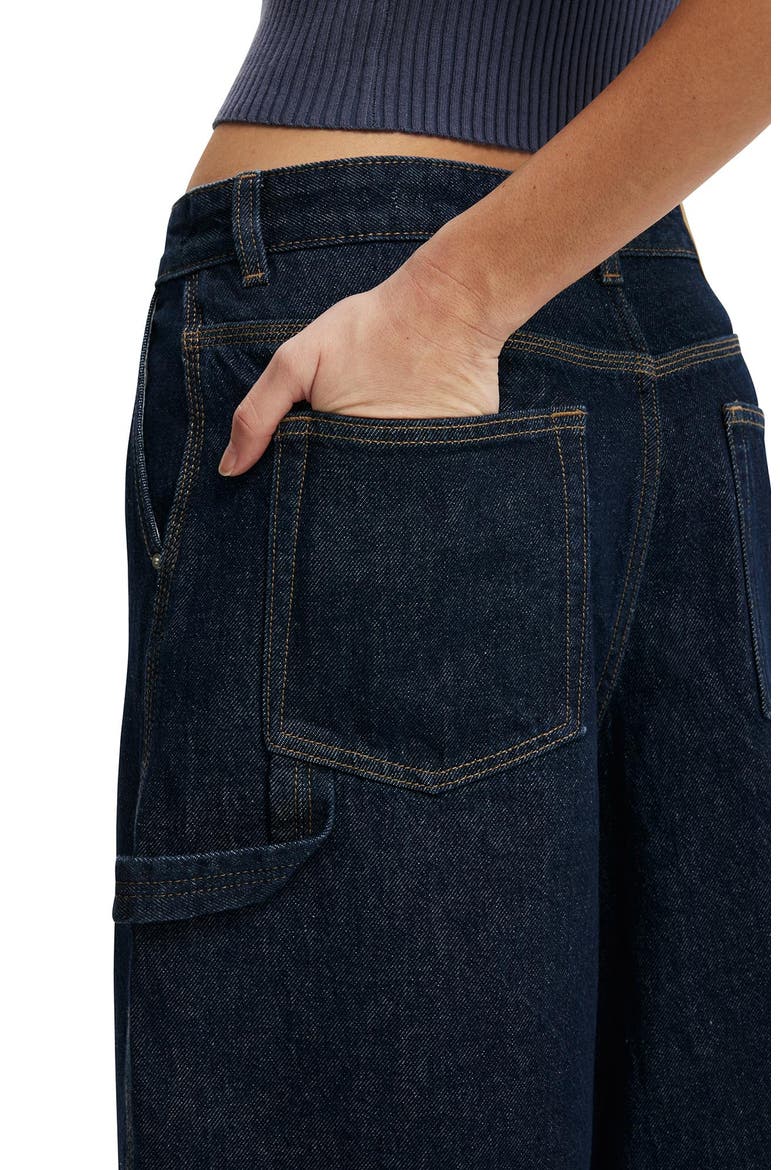 Women's 91 Baggy Denim Jort, Alternate, color, Carpenter Shutter Blue