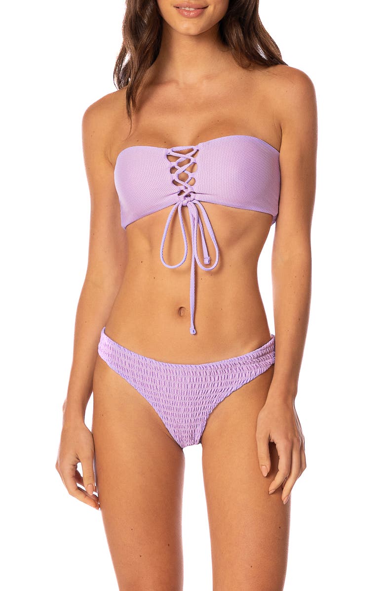 Maaji Purple Lavender Artemis Multifit Reversible Bikini Top, Alternate, color, Purple