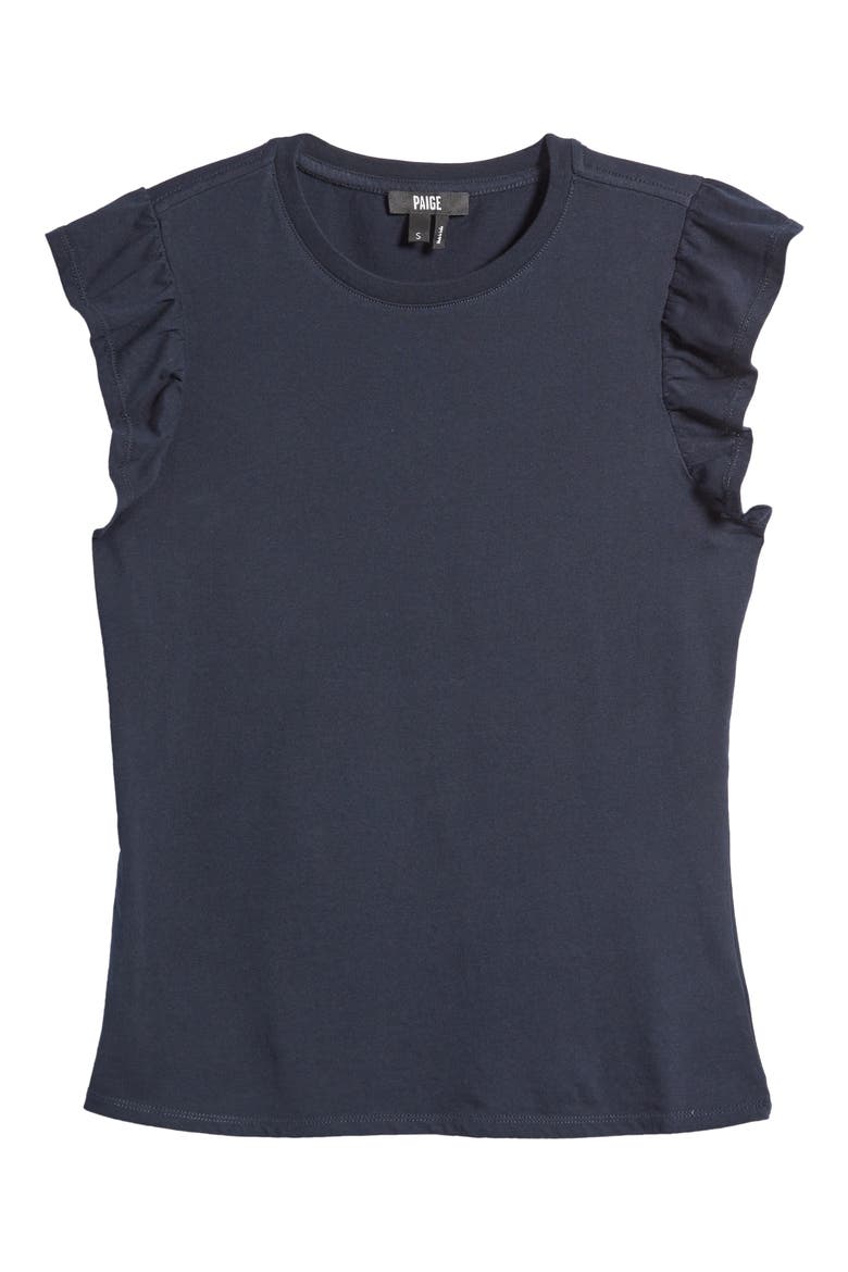 Erissa Cap Sleeve Cotton T-Shirt, Alternate, color, NAVY