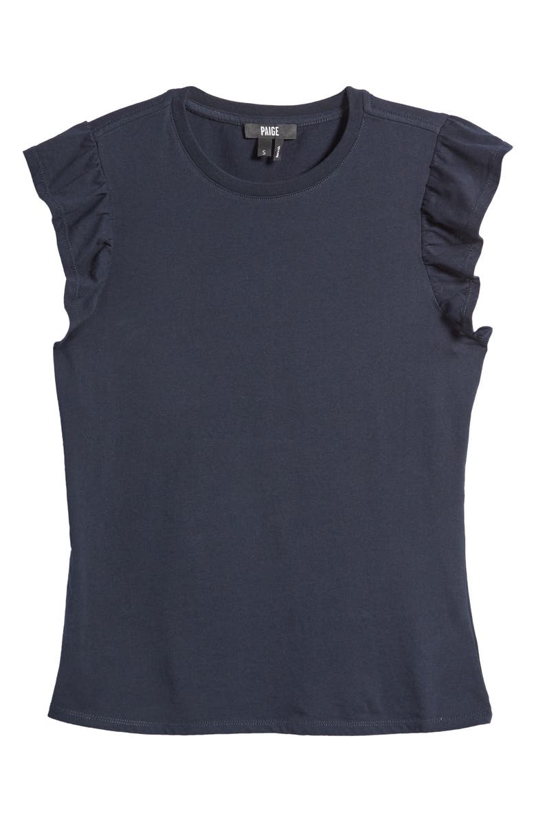 PAIGE Erissa Cap Sleeve Cotton T-Shirt, Alternate, color, Navy