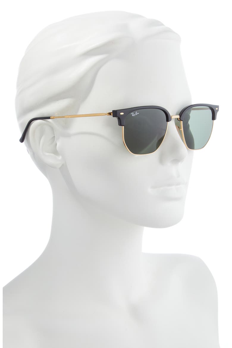 Clubmaster 55mm Square Sunglasses, Alternate, color, BLACK