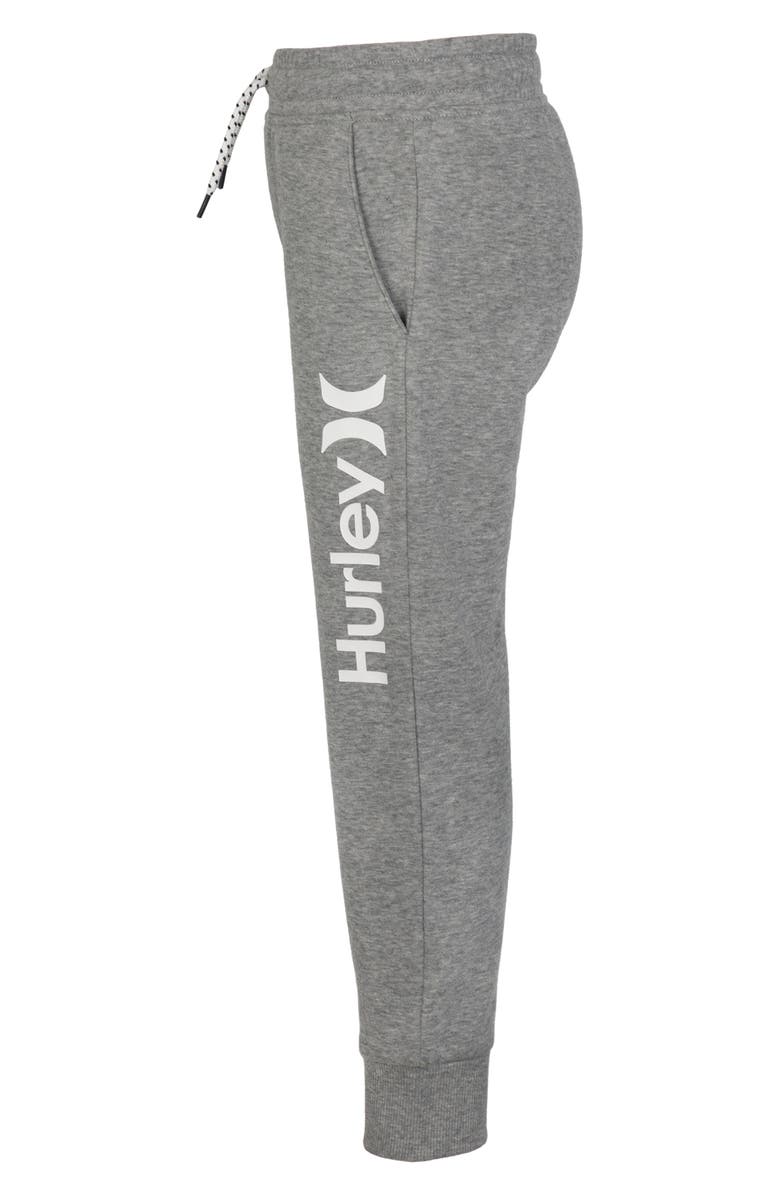 Hurley Kids' Fleece Joggers, Alternate, color, White Dark Grey Heather