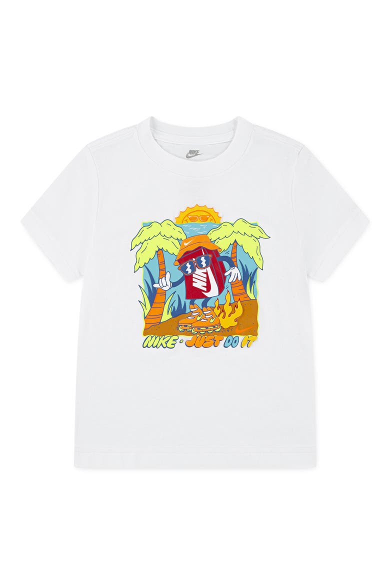 Kids' Boxy Palm Tree Graphic T-Shirt, Main, color, WHITE