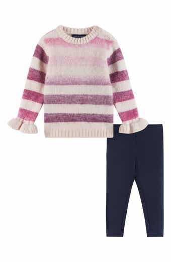 Andy & Evan Kids' Ombré Stripe Sweater & Leggings Set