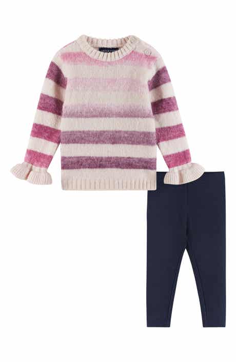 Andy & Evan Kids' Ombré Stripe Sweater & Leggings Set