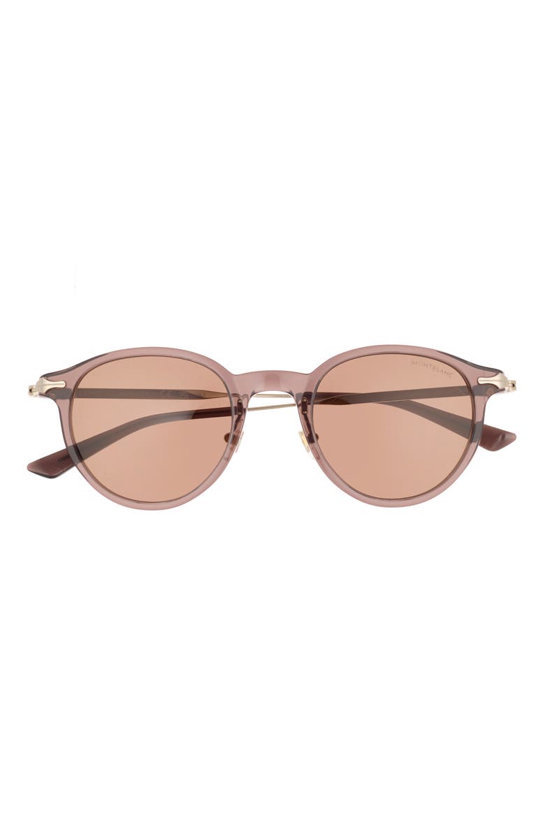 49mm Round Sunglasses, Main, color, BROWN GOLD BROWN