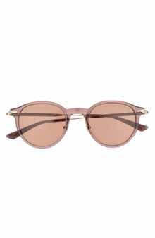 Montblanc 49mm Round Sunglasses