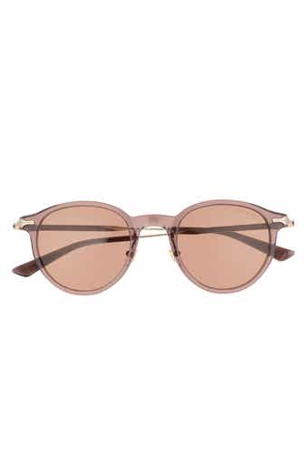Montblanc 49mm Round Sunglasses