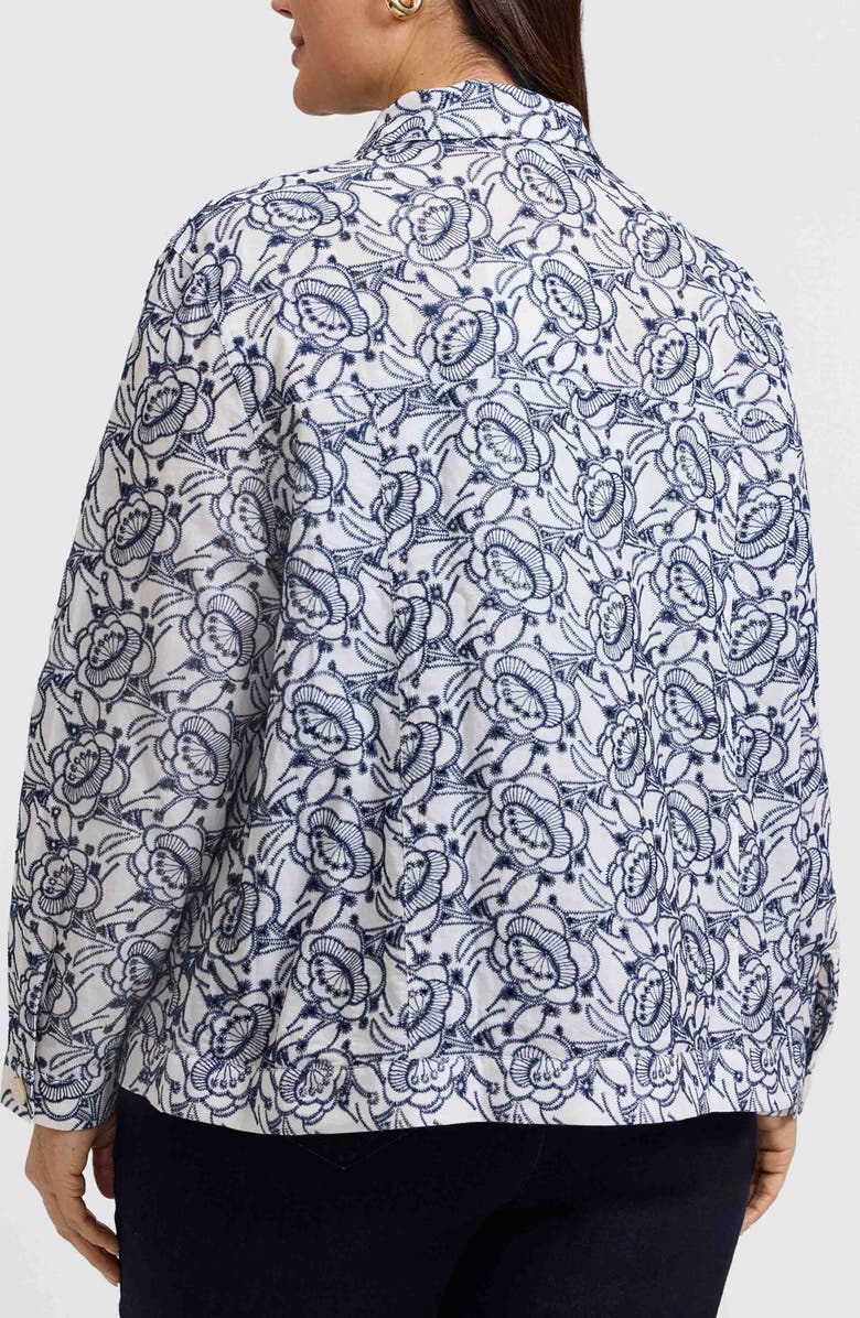 Foxcroft Thelma Embroidered Eyelet Jacket, Alternate, color, 