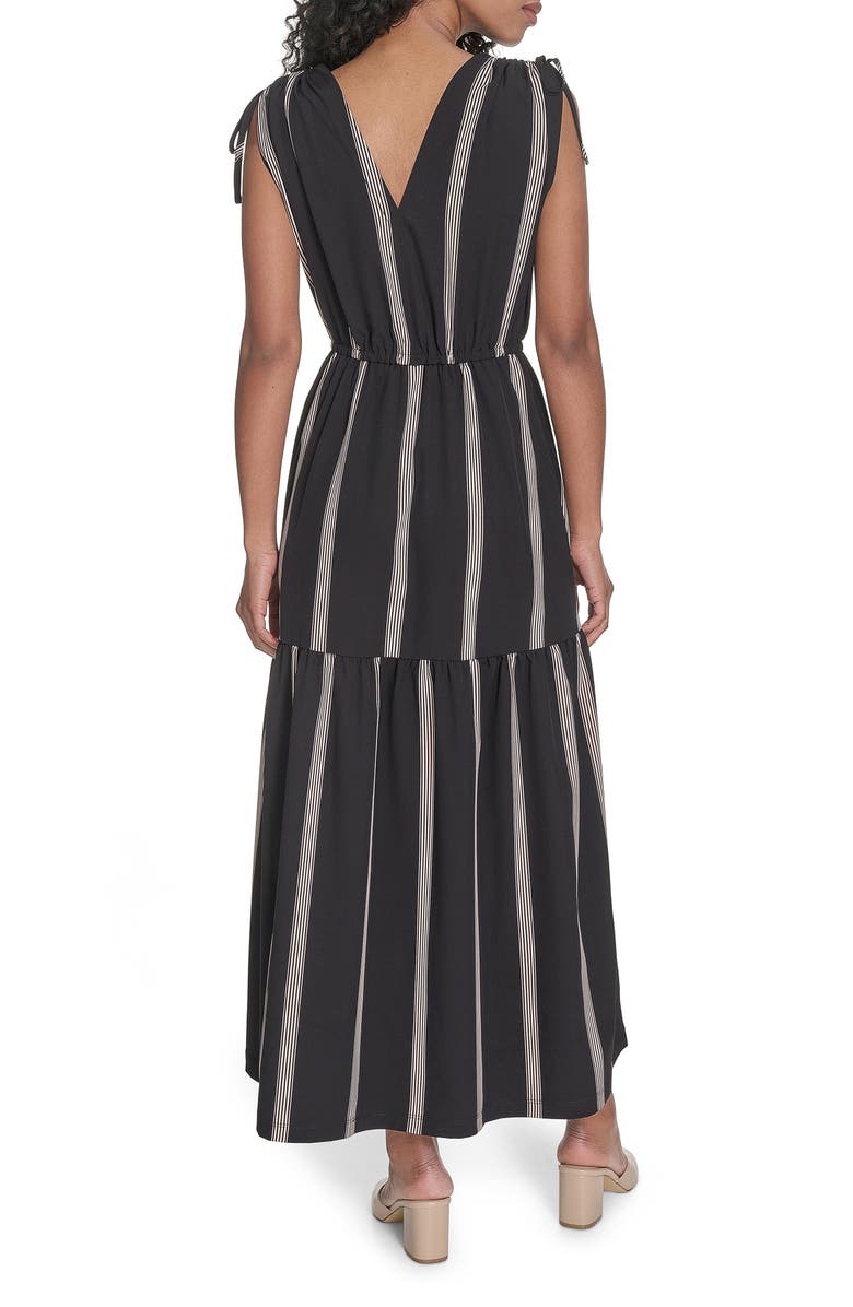 Calvin Klein Stripe Sleeveless Tiered Midi Dress, Alternate, color,
