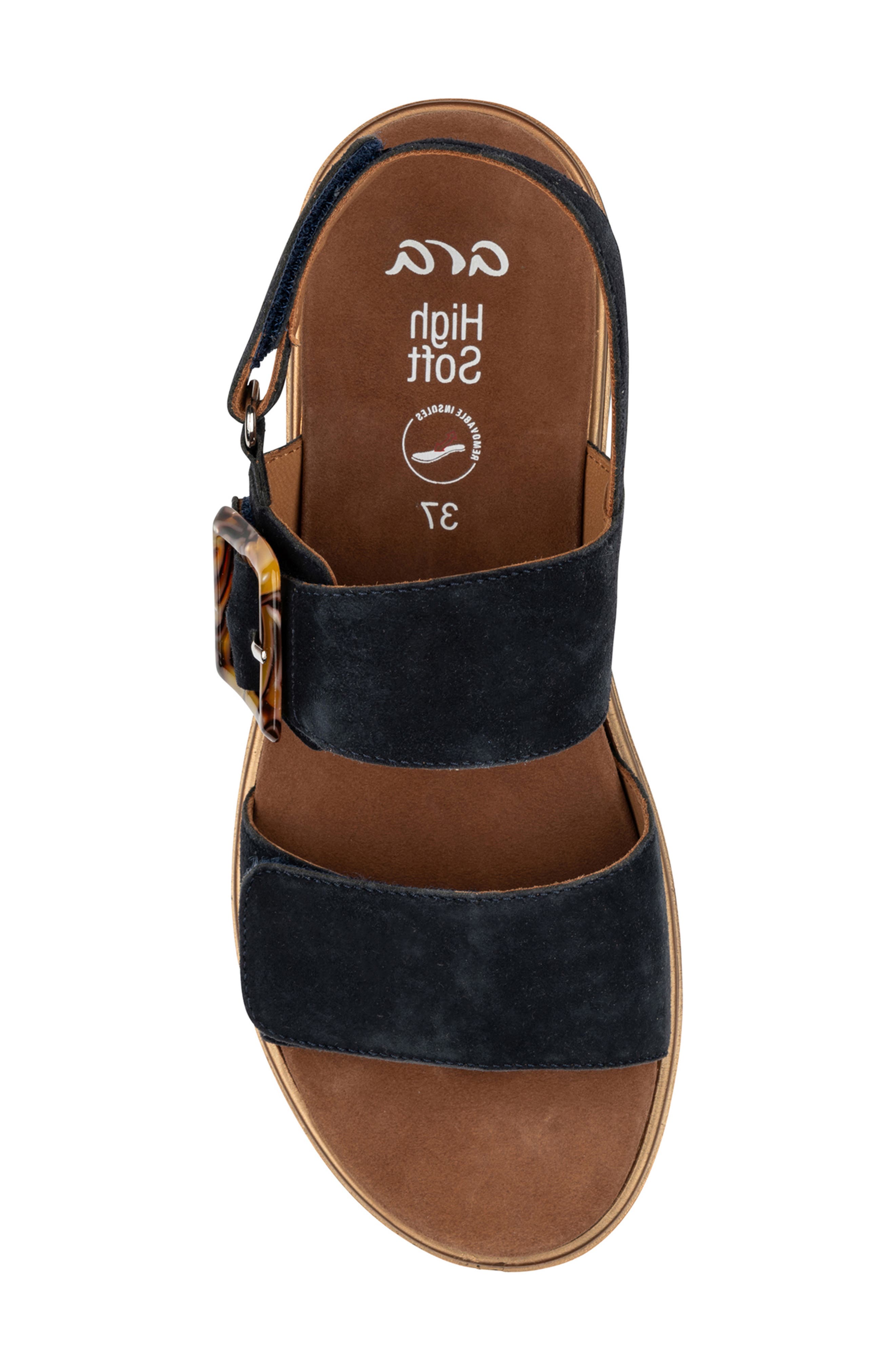 ara Marbella Slingback Platform Sandal, Alternate, color, Navy