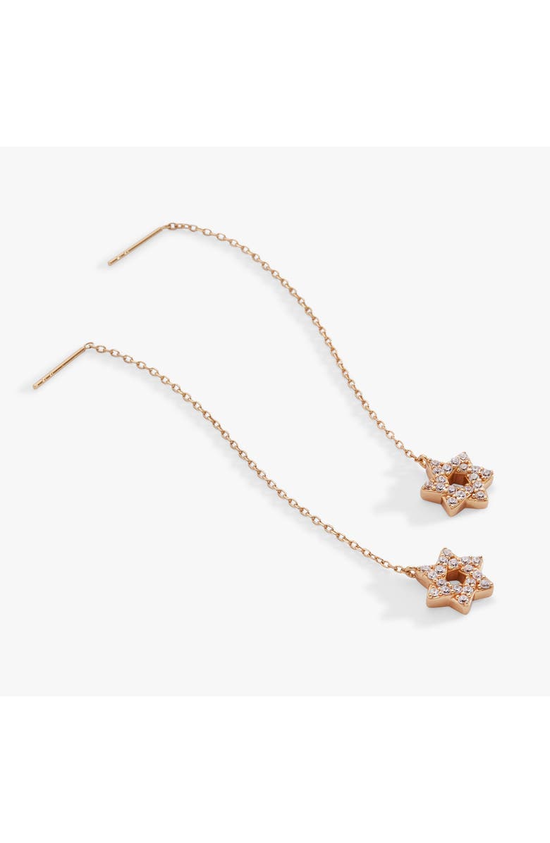 Alex and Ani Delicate Pave Star of David Threader Earrings, Alternate, color, Gold