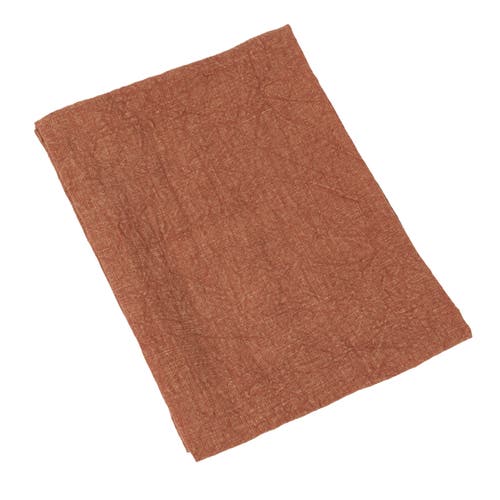 Storied Home Oversized Stonewashed Linen Decorative Tea Towel For Dining And Kitchen In Brown