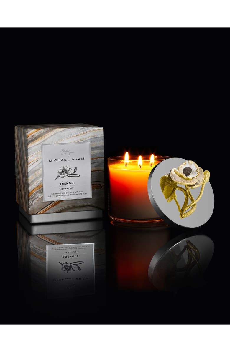 Michael Aram Anemone Three-Wick Scented Candle, Alternate, color, Silver/ Gold