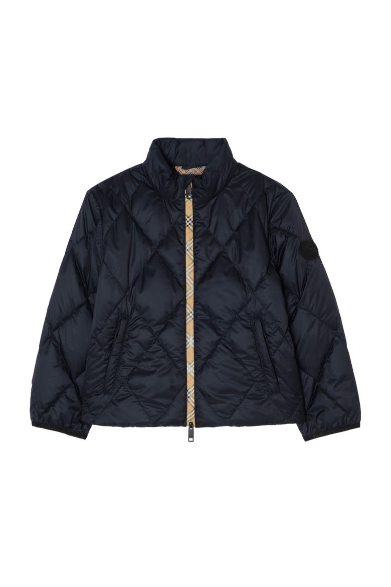 Checker-tape Quilted Nylon Jacket, Main, color, Navy