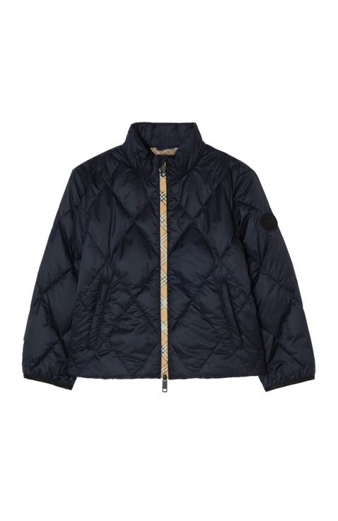 Checker-tape Quilted Nylon Jacket