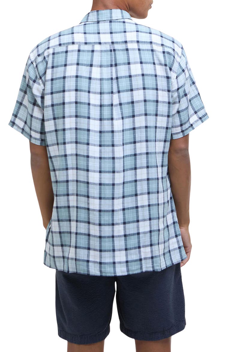 Midfield Plaid Short Sleeve Lyocell & Linen Button-Up Shirt, Alternate, color, NORTHSHORE TARTAN