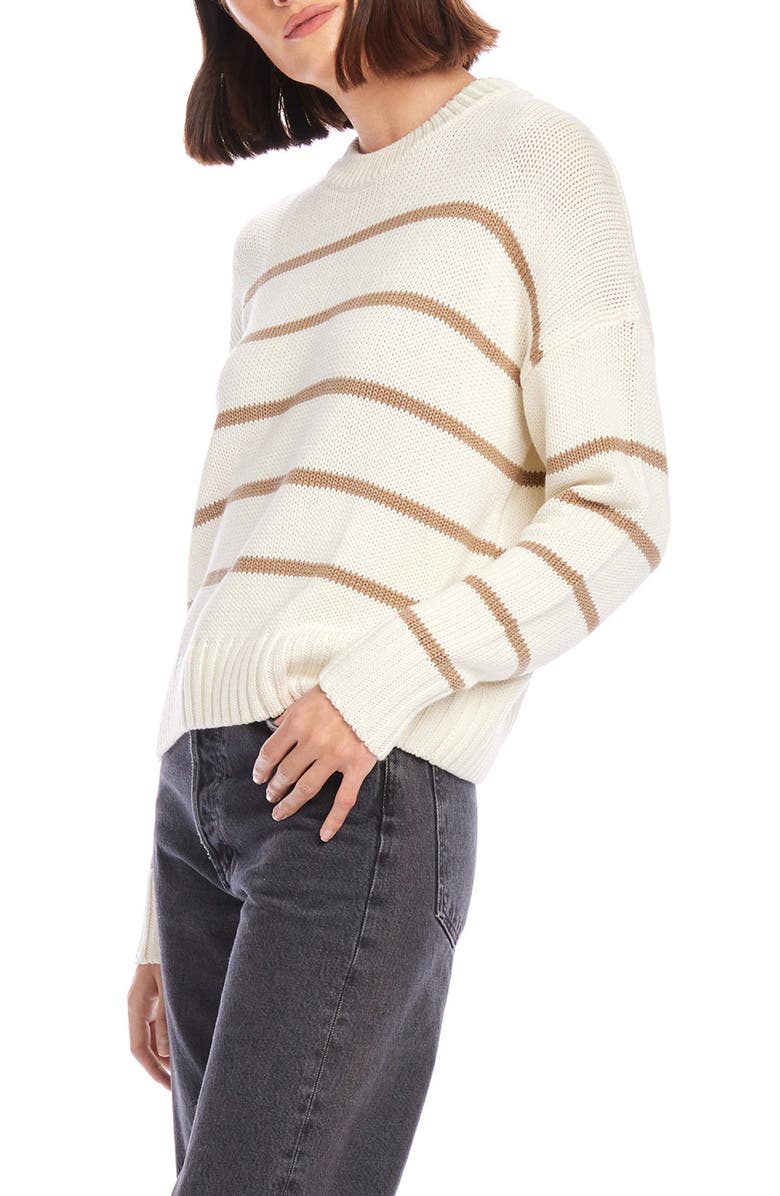 FIFTEEN TWENTY Luca Stripe Crewneck Sweater, Alternate, color, Ivory Stripe